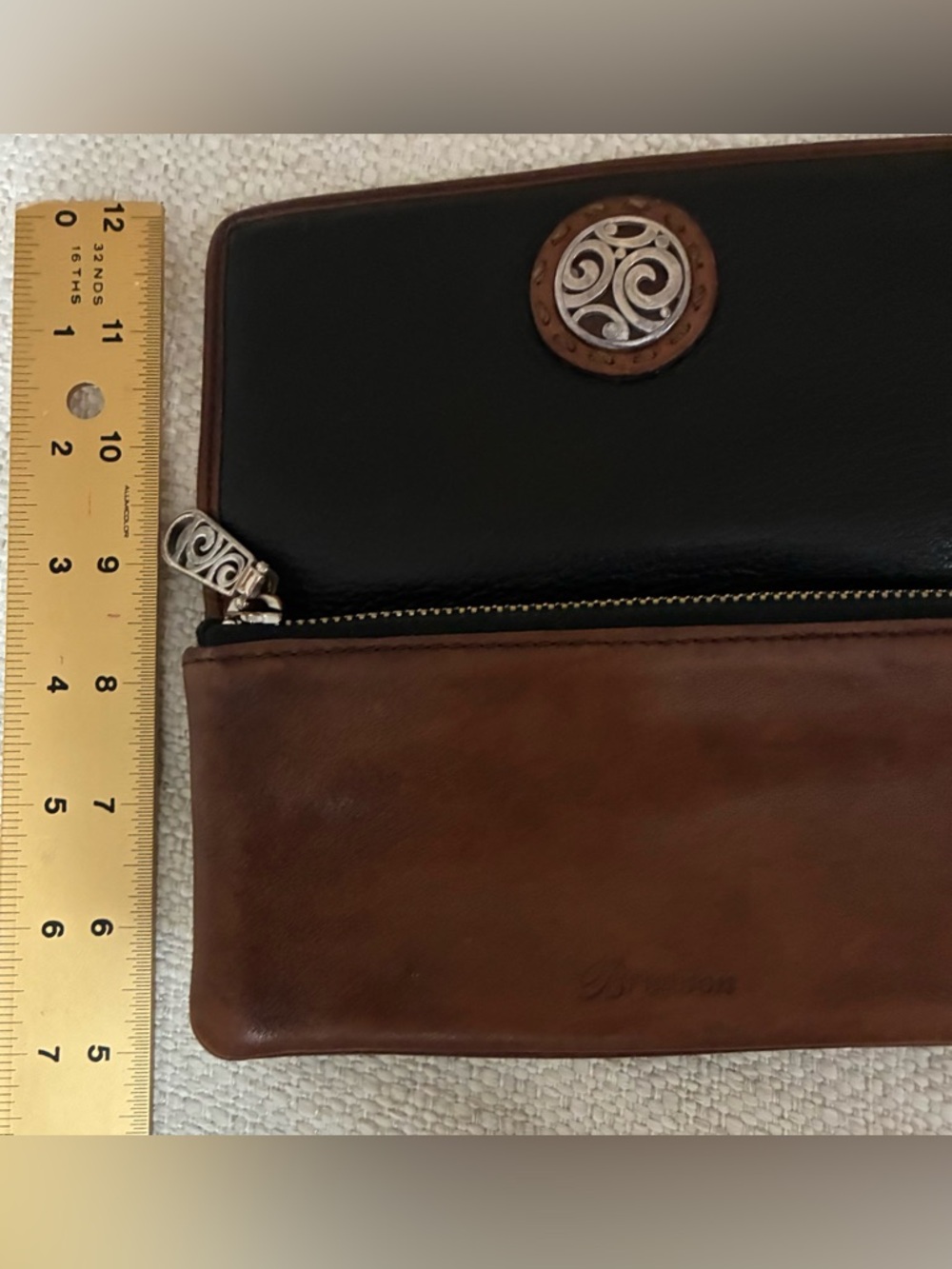 Brighton Vintage EuC Black & Brown Leather Continental Wallet - Picture 10 of 16
